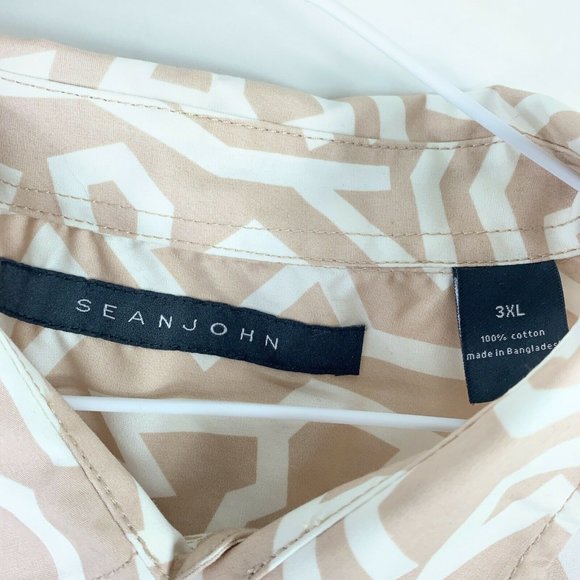 NWT Sean John Tan SS Button Shirt Men Sz 3XL - Picture 4 of 6